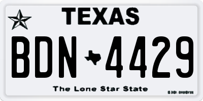 TX license plate BDN4429
