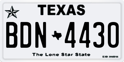 TX license plate BDN4430