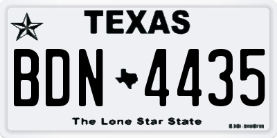 TX license plate BDN4435