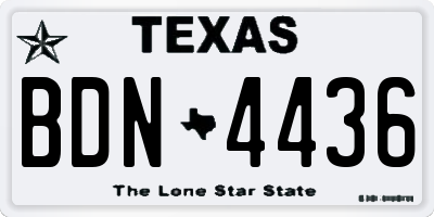 TX license plate BDN4436