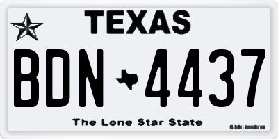TX license plate BDN4437