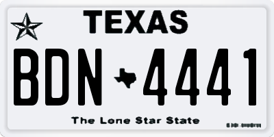 TX license plate BDN4441