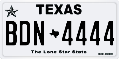 TX license plate BDN4444