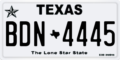 TX license plate BDN4445