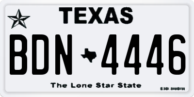 TX license plate BDN4446