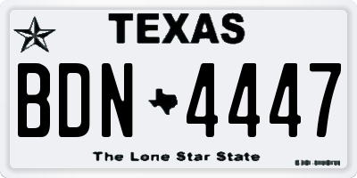 TX license plate BDN4447