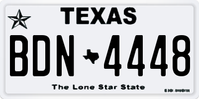 TX license plate BDN4448