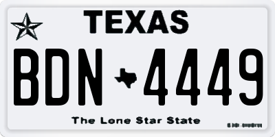 TX license plate BDN4449