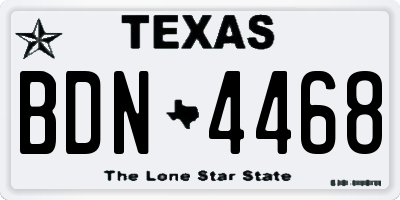 TX license plate BDN4468