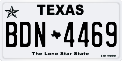 TX license plate BDN4469