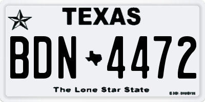 TX license plate BDN4472