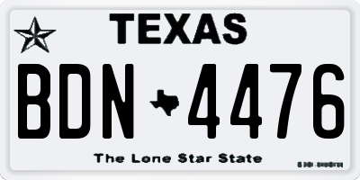 TX license plate BDN4476