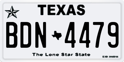 TX license plate BDN4479