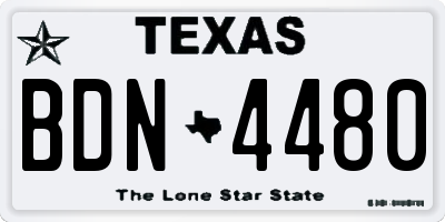 TX license plate BDN4480