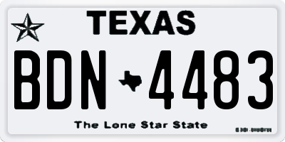 TX license plate BDN4483