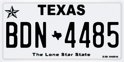 TX license plate BDN4485