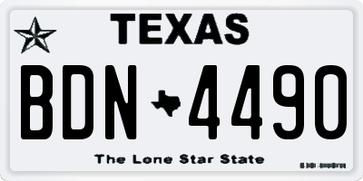 TX license plate BDN4490