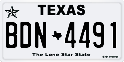 TX license plate BDN4491