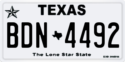 TX license plate BDN4492