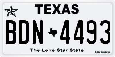 TX license plate BDN4493