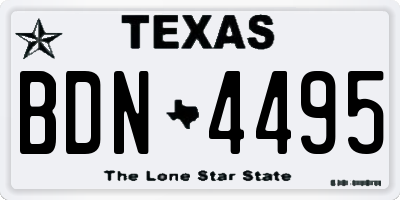 TX license plate BDN4495