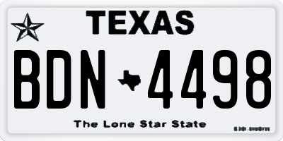 TX license plate BDN4498
