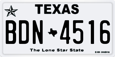 TX license plate BDN4516
