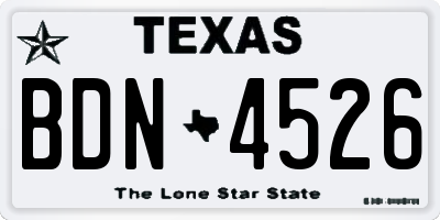 TX license plate BDN4526