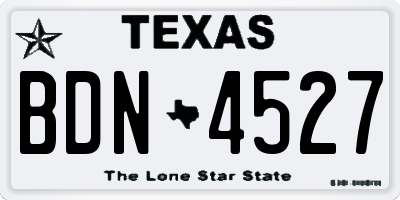 TX license plate BDN4527