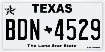 TX license plate BDN4529