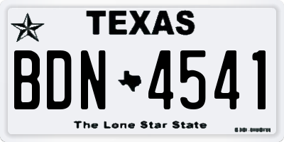 TX license plate BDN4541