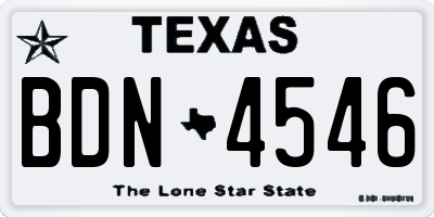 TX license plate BDN4546