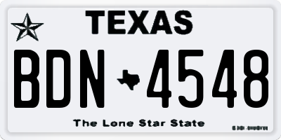TX license plate BDN4548
