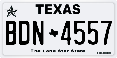 TX license plate BDN4557