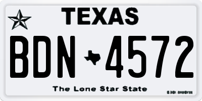 TX license plate BDN4572