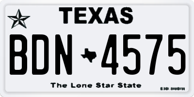 TX license plate BDN4575