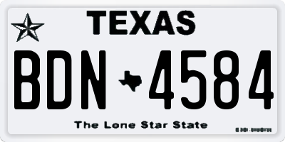 TX license plate BDN4584