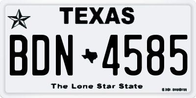 TX license plate BDN4585