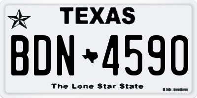 TX license plate BDN4590