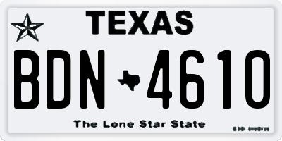 TX license plate BDN4610