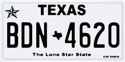 TX license plate BDN4620