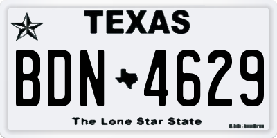 TX license plate BDN4629