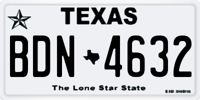 TX license plate BDN4632