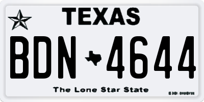 TX license plate BDN4644