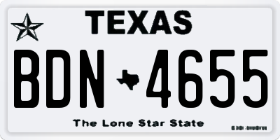TX license plate BDN4655