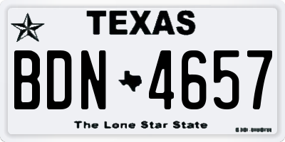 TX license plate BDN4657