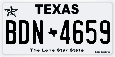 TX license plate BDN4659