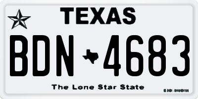 TX license plate BDN4683