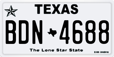 TX license plate BDN4688