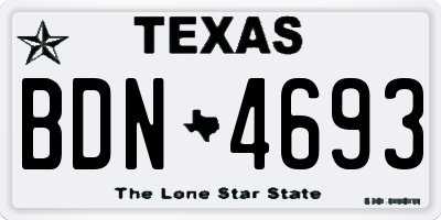 TX license plate BDN4693